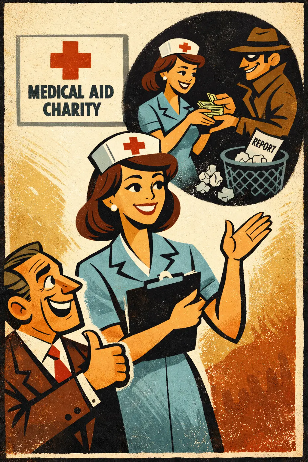 Bottom-up justification companion poster in a retro mid-century editorial cartoon style, illustrating occurs when a positive generalization about a group is used as if it established the virtue or competence of a specific member of that group.