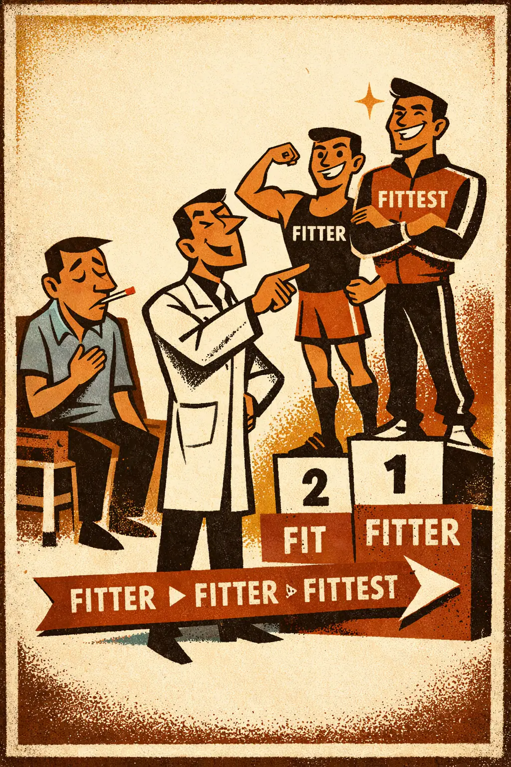 Suppressed correlative companion poster in a retro mid-century editorial cartoon style, illustrating occurs when one term in a meaningful contrast is redefined so broadly or so narrowly that its opposing term can no longer do any work.